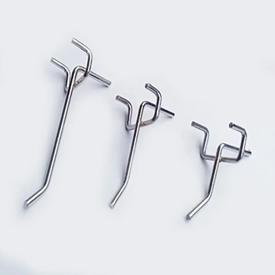 Chrome pegboard hooks in assorted profiles